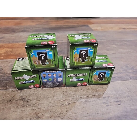 Mattel Minecraft Mob Head Mini Blind Box Figures NEW Lot Of 7 Green, Blue Box - Picture 7 of 9